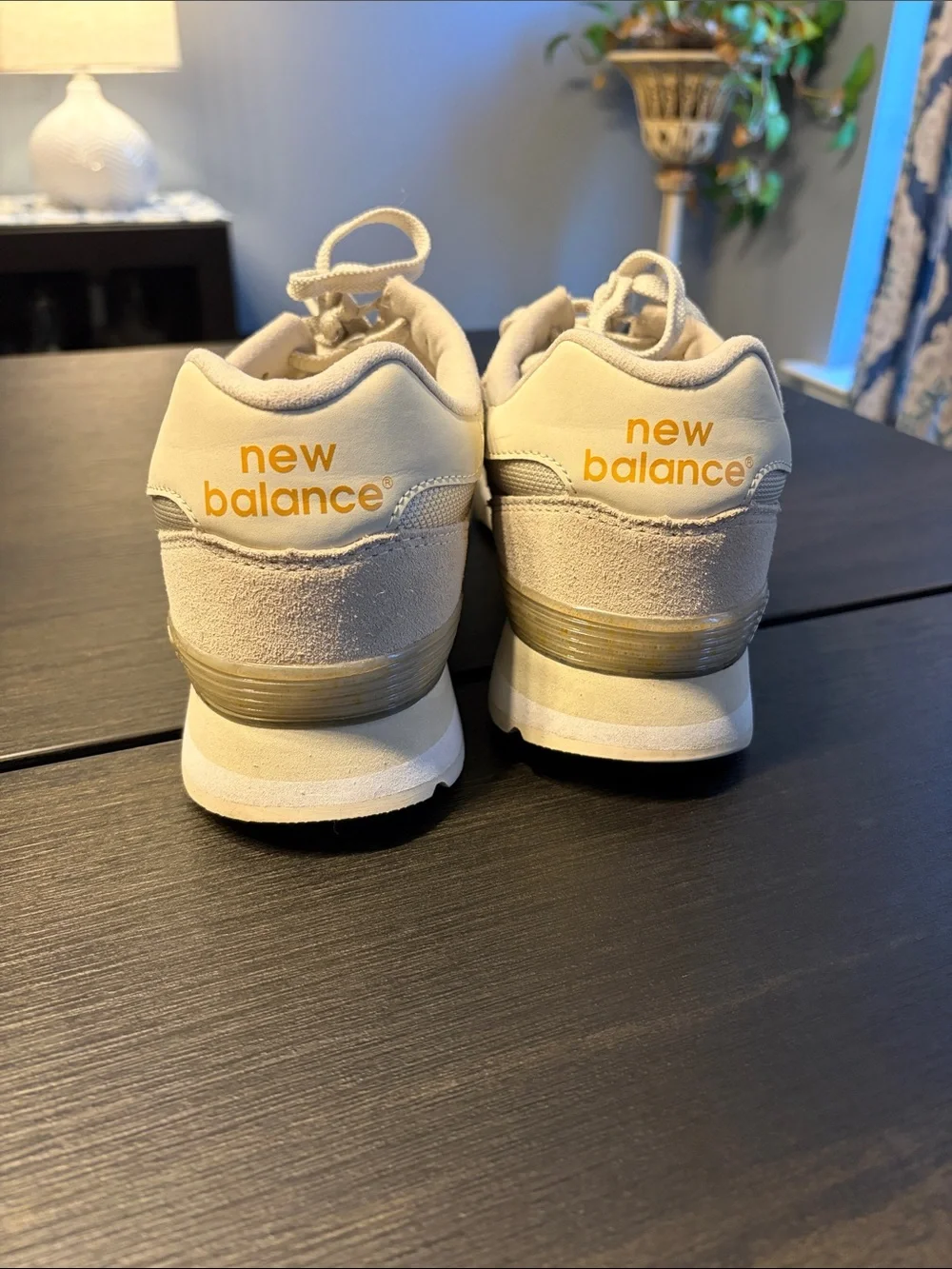 New Balance 515 Women's Neutral Beige/Taupe with Gold Lace-Up Sneakers